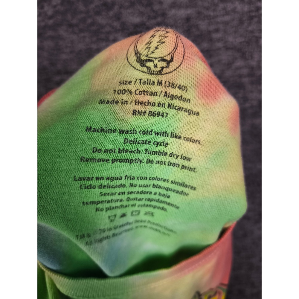 Grateful Dead Dancing Bears Rainbow Tie Dye Graphic T-Shirt Mens Medium 2016 - Picture 8 of 8